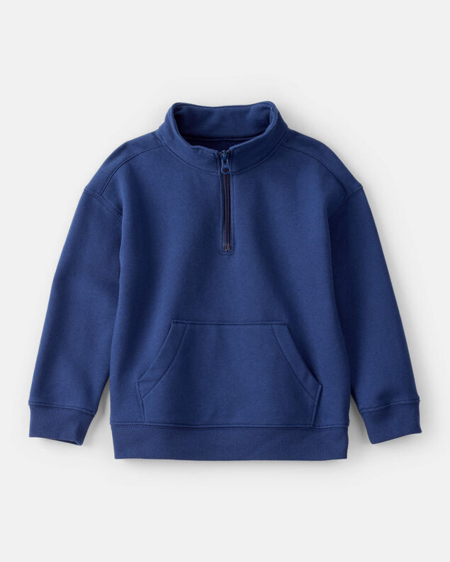 Product image 1 of Toddler Boy Solid Fleece Quarter Zip Sweatshirt - Navy