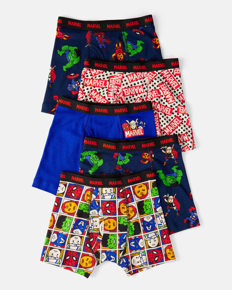 boys 5-pack ©marvel print boxer brief underwear - navy/blue