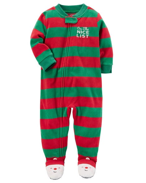 Zip-Up Christmas Fleece Sleep & Play