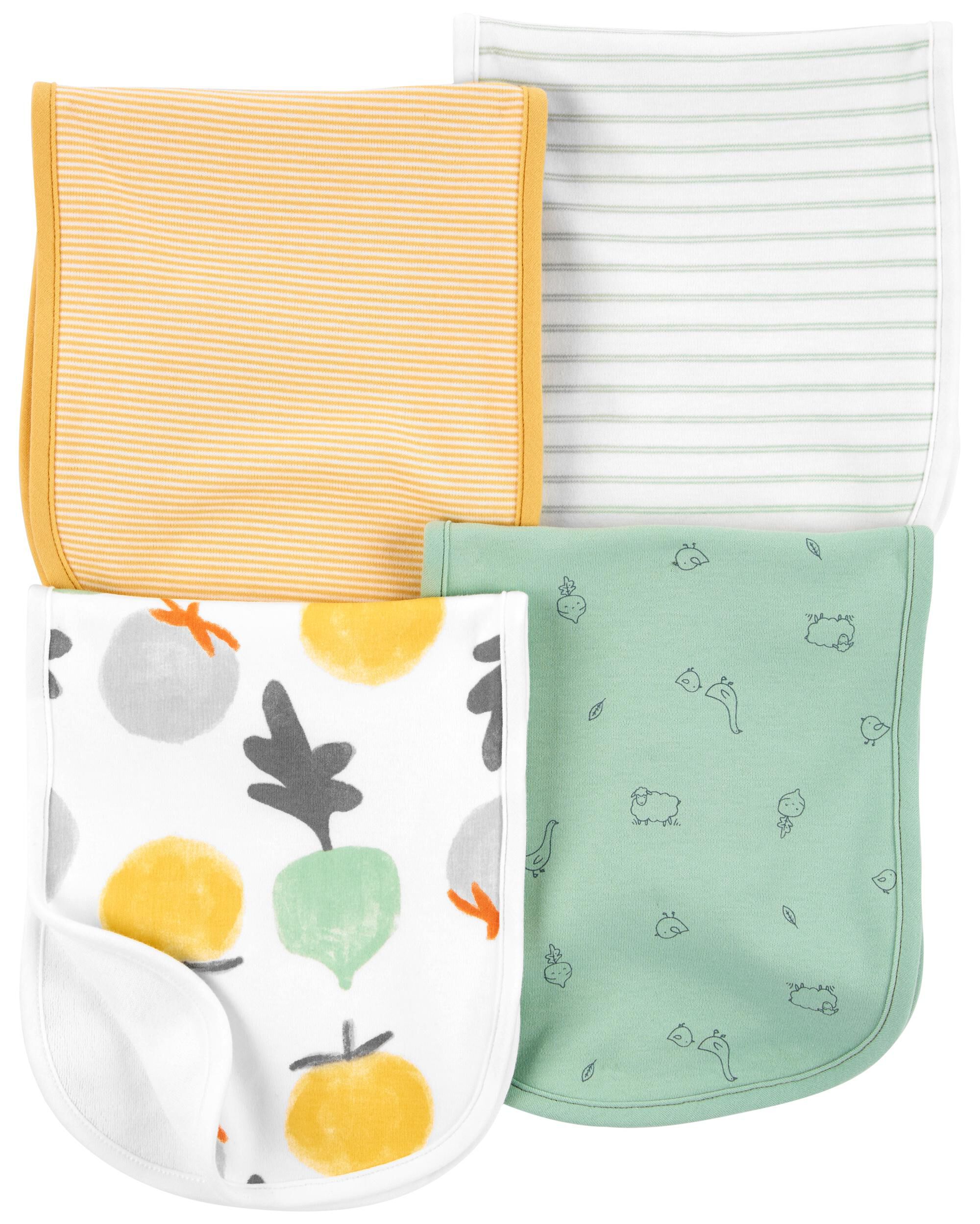 'CARTERS' QUALITY 4 PACK BABY BOY FEEDING BURP CLOTH TOWELLING *NEW *GIFT IDEA 