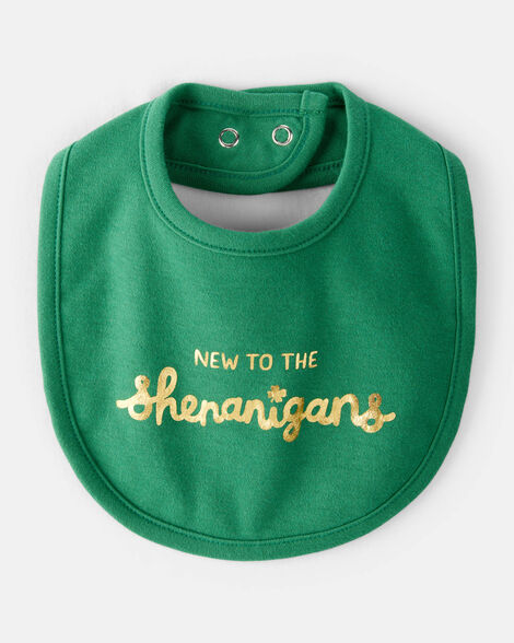 baby st. patricks day bib - green