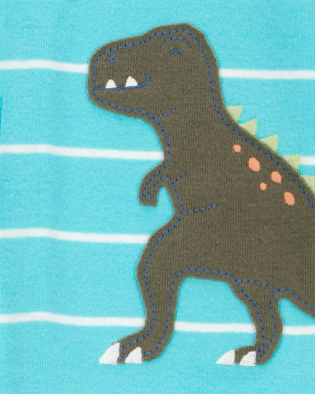 Toddler Boy 1-Piece Striped Dinosaur 100% Snug Fit Cotton