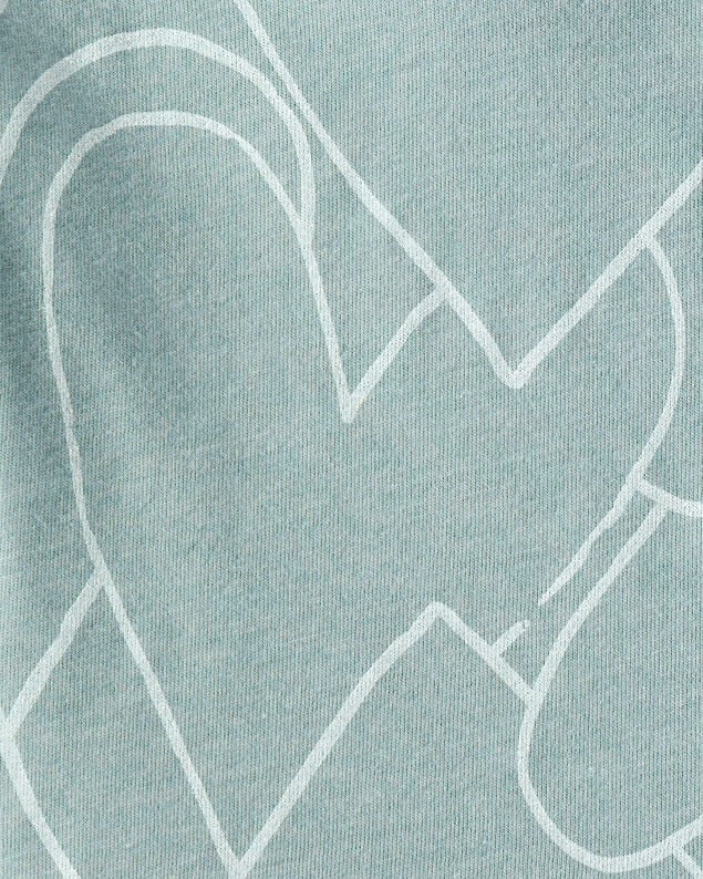 Product image 2 of Baby Girl Heart Print Short-Sleeve Peplum Top - Green