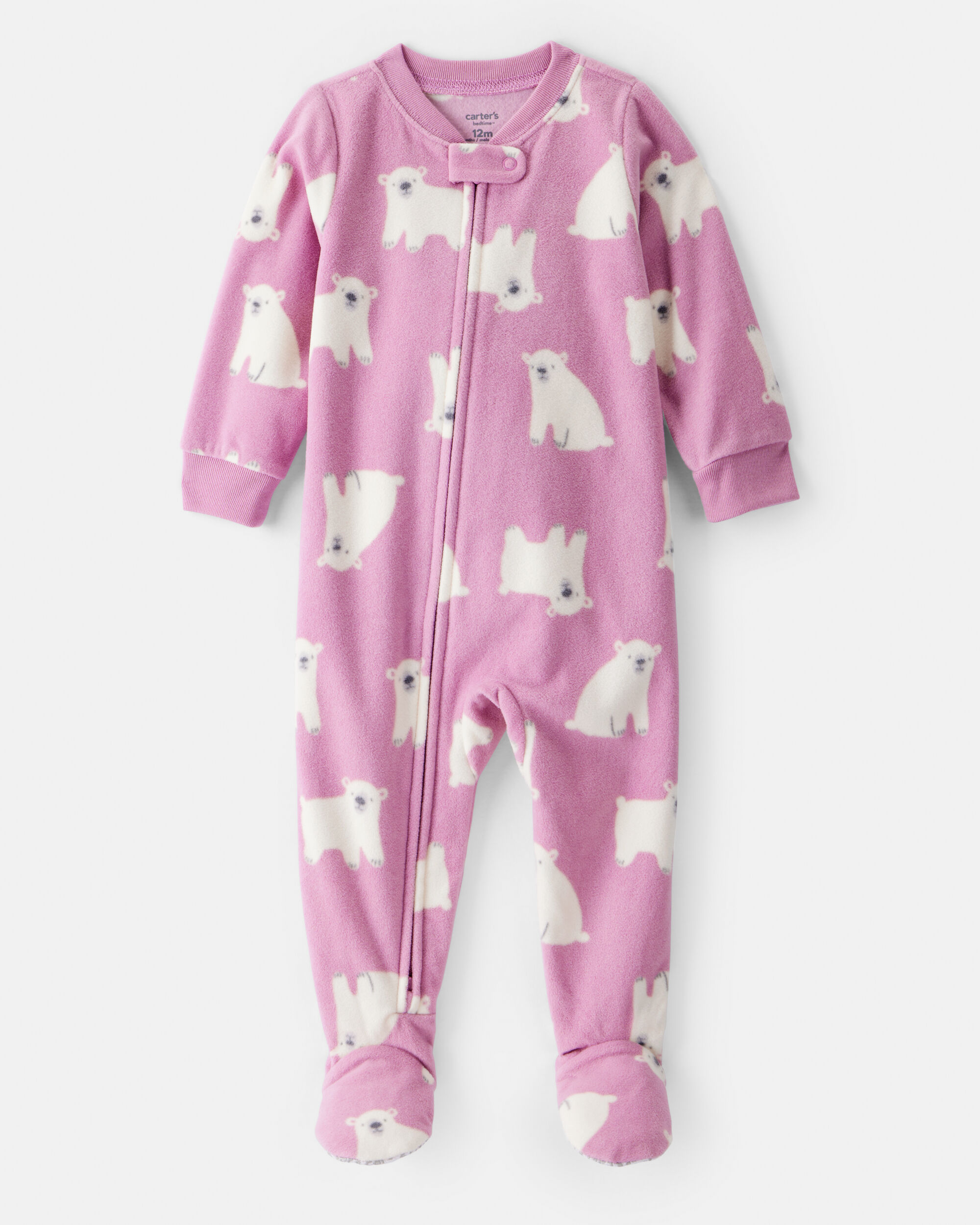 Toddler Girl Polar Bear Loose Fit Long-Sleeve 2-Way Zip 1