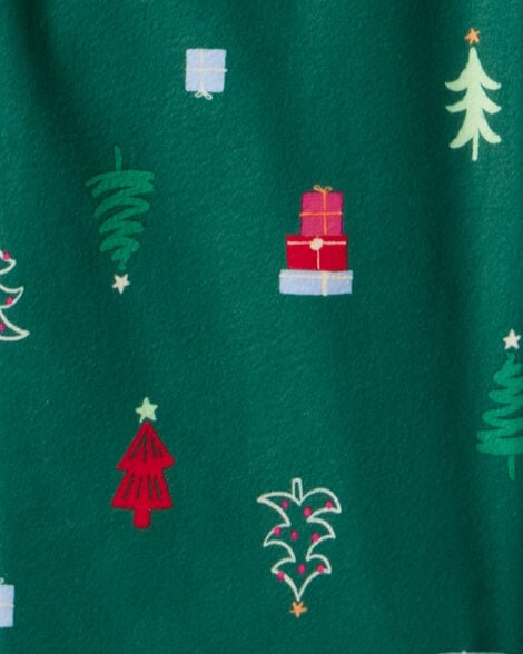 Kid Mini Christmas Long-Sleeve Loose Fit 2-Piece Pajamas - White