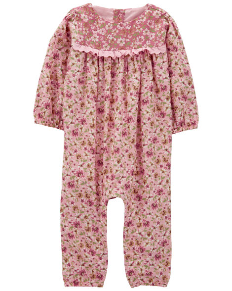  Product image 1 of Baby Floral Print Eyelet Trim Jumpsuit