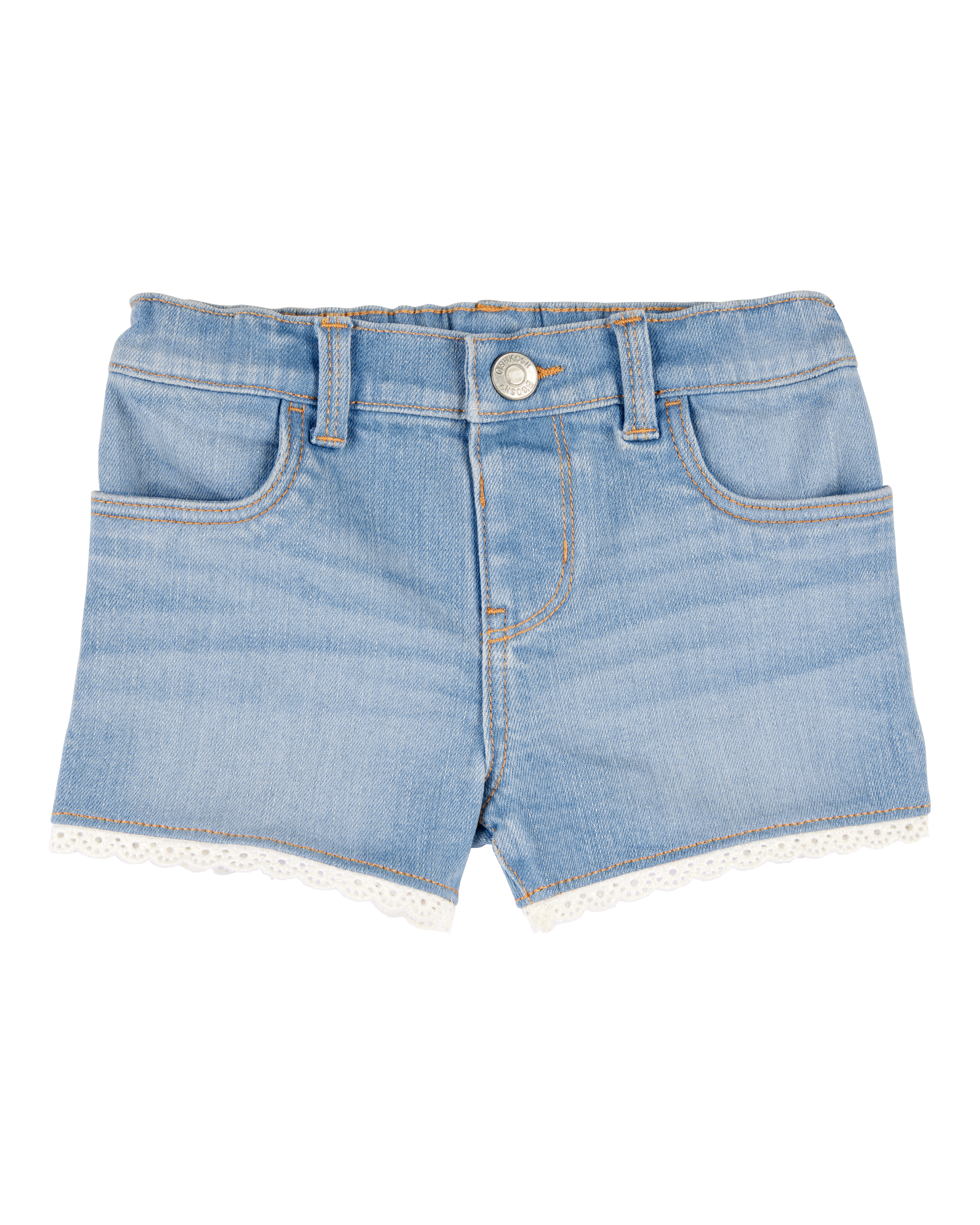 Toddler Eyelet Hem Iconic Denim Short - Daytona Wash