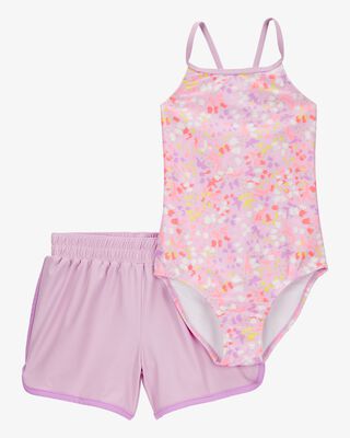 Product image 1 of Kid 2-Piece Printed 1-Piece Swimsuit & Short Set