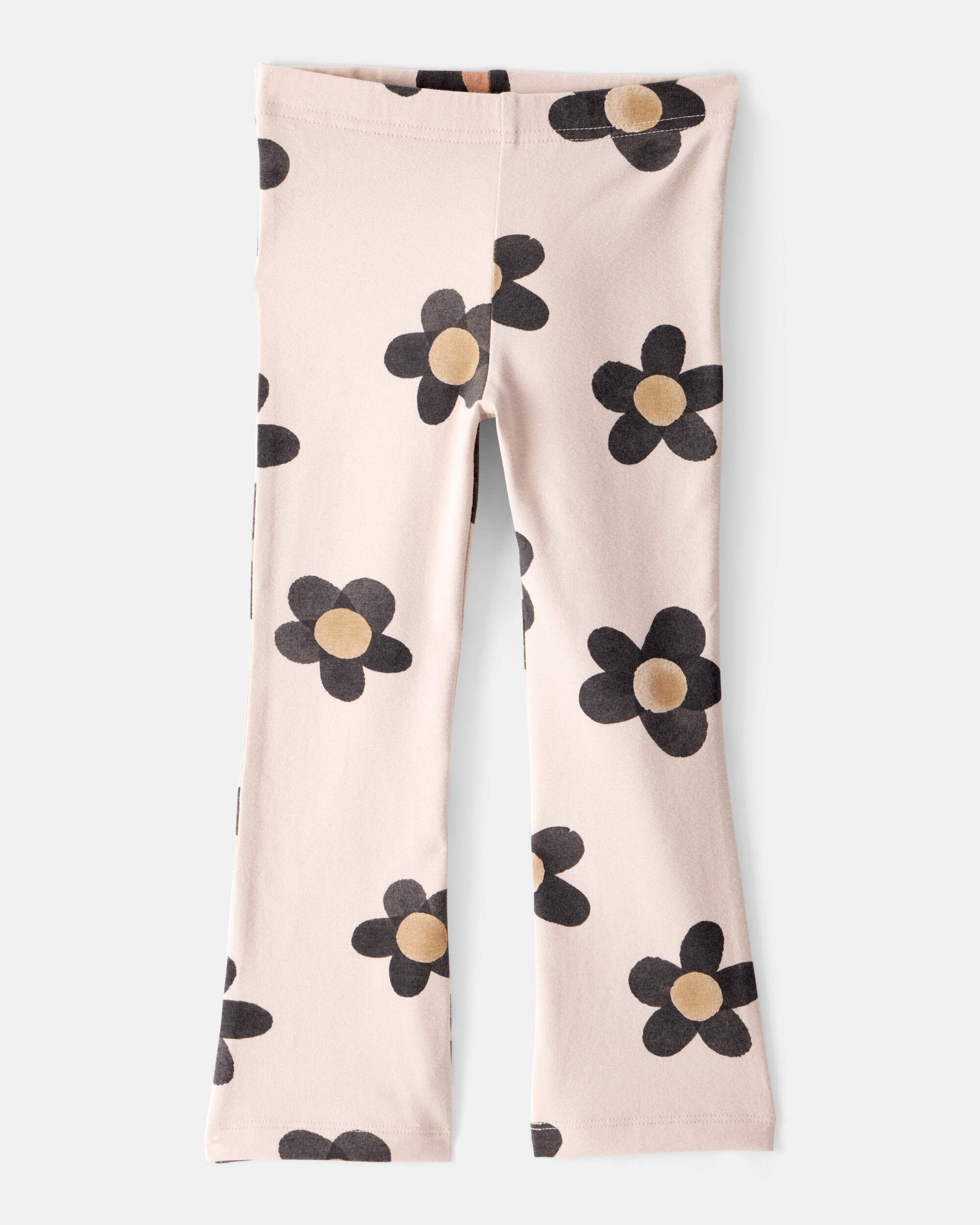 Toddler Girl Floral Cotton Flare Leggings - Pink