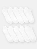 White - Kid 10-Pack No Show Socks - White, Selected