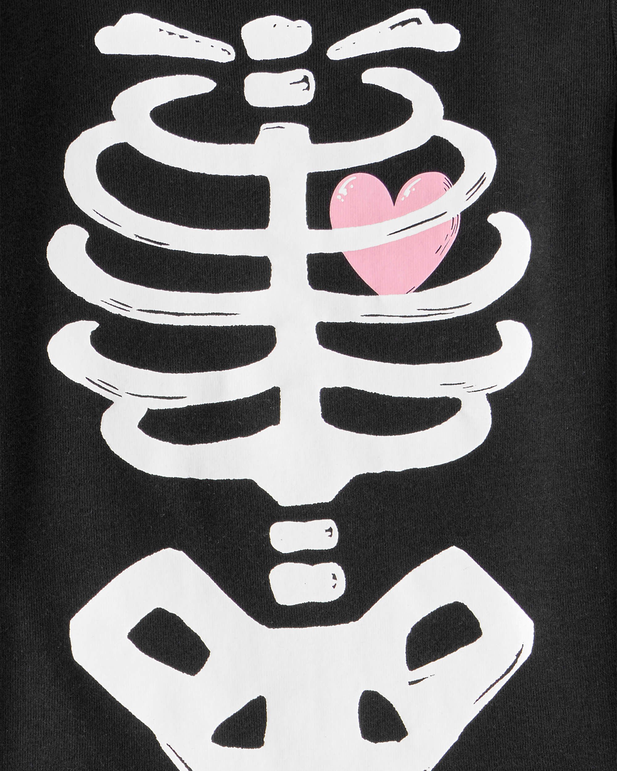 Toddler 2-Piece Glow The Dark Skeleton 100% Snug Fit Cotton Pajamas - Black