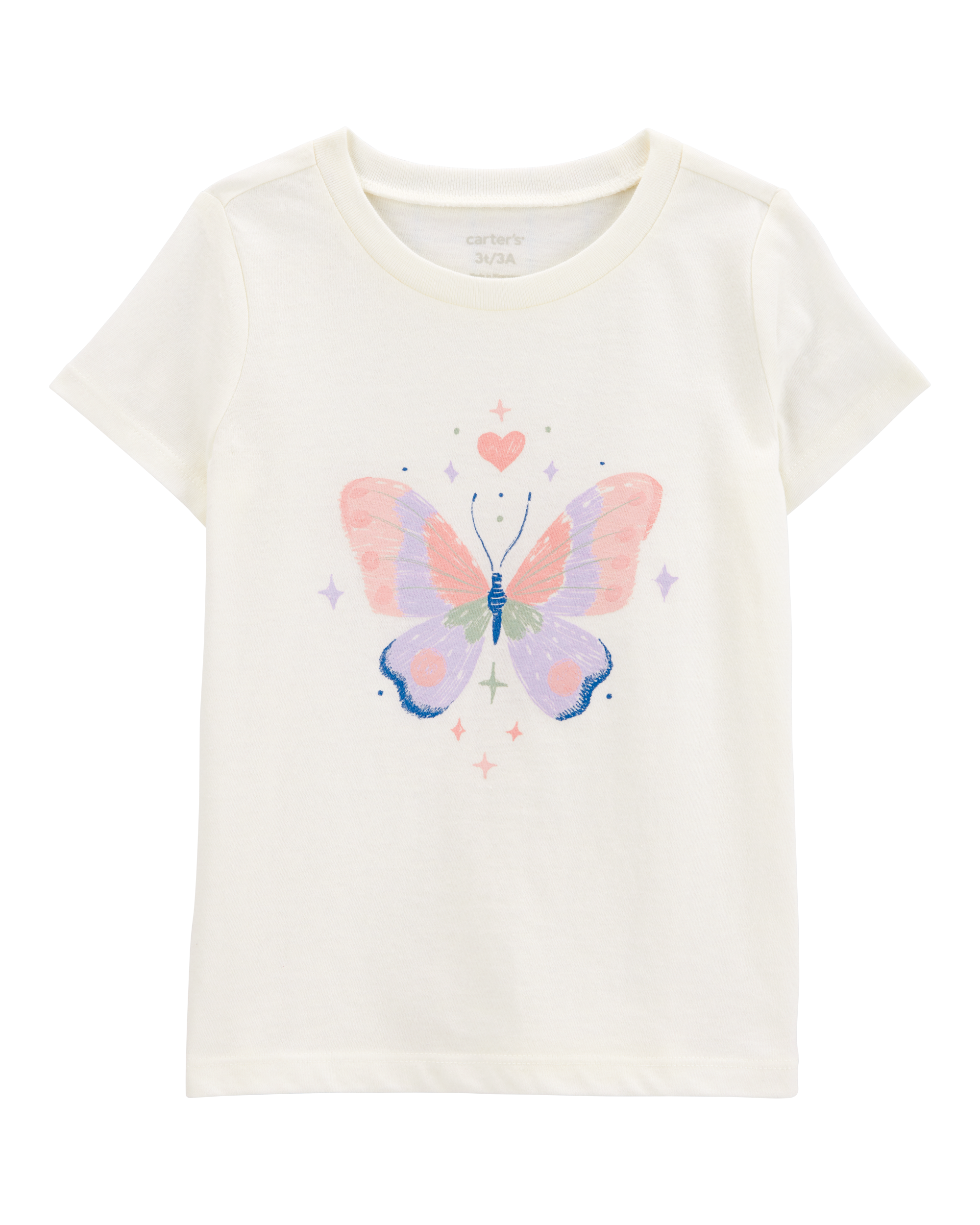 Toddler Girl Butterfly Short-Sleeve Graphic Tee - White