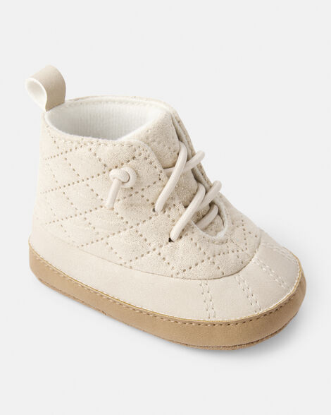 baby girl sherpa duck boots - ivory
