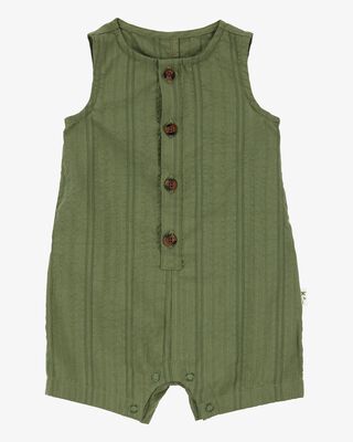 Product image 1 of Baby Button-Down Cotton Romper - Green