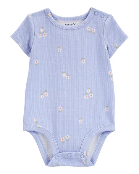  Product image 1 of Baby Floral Short-Sleeve Bodysuit - Blue