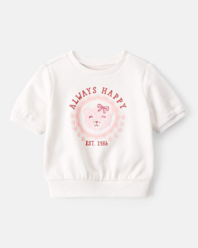 Product image 1 of Baby Girl Bear Short-Sleeve Fashion Top - White