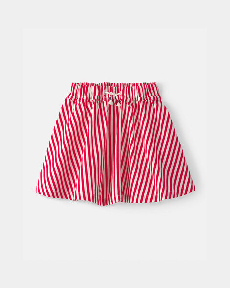 girls striped skort - red/white
