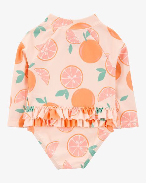  Product image 3 of Baby 1-Piece Orange Slice Long-Sleeve Rashguard Swimsuit