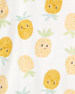 Product image 2 of Toddler 4-Piece Pineapple & Fish Print 100% Snug Fit Cotton Pajamas - Pink/Yellow