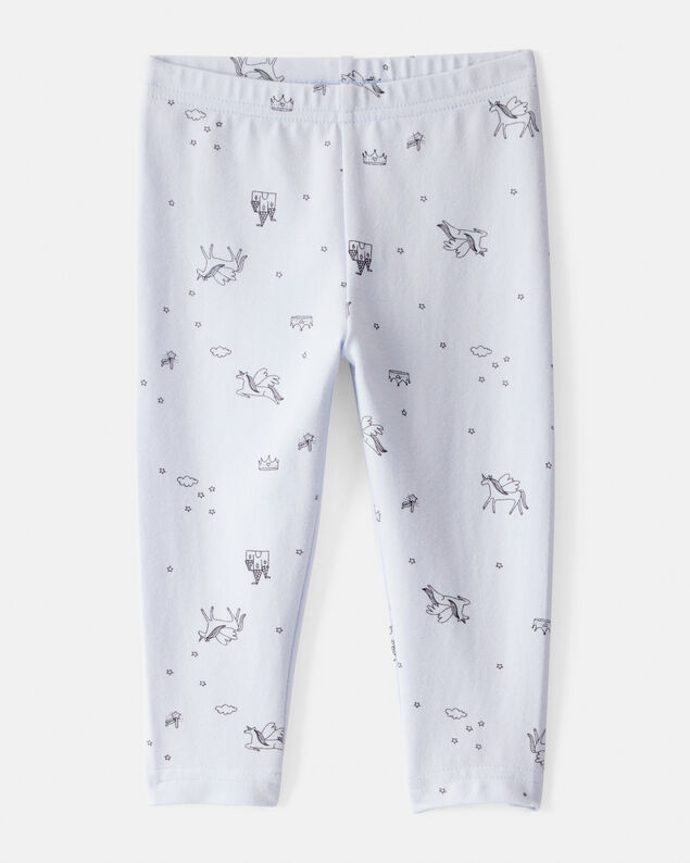 Product image 1 of Baby Girl Printed Cotton Pull-On Stretch Leggings - Blue