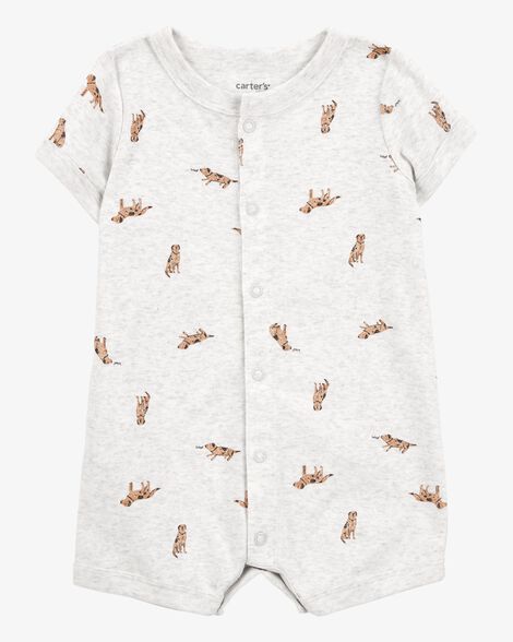  Product image 1 of Baby Dog Short-Sleeve Romper - Grey