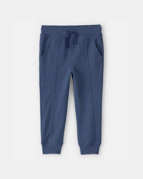 toddler boy french terry joggers - navy blue