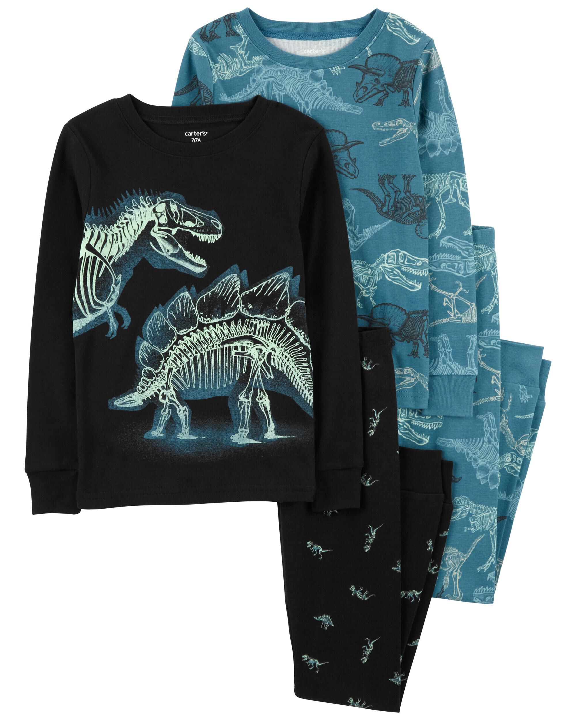 Kid 4 Piece Glow Dinosaur 100 Snug Fit Cotton Pajamas Carter s Carter s