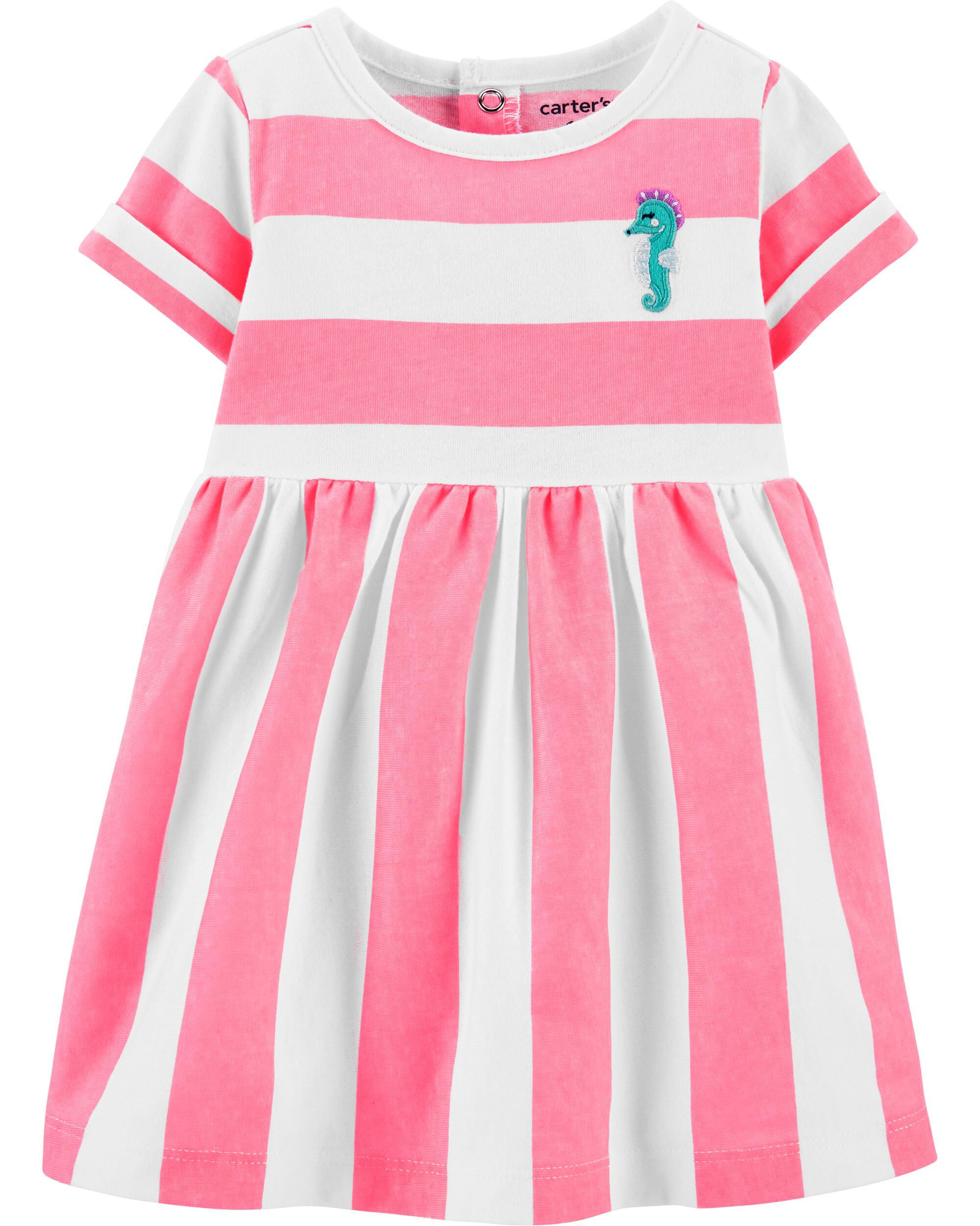 *CLEARANCE* Striped Seahorse Jersey Dress