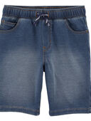 Navy - Kid Pull-On Denim Shorts, Selected