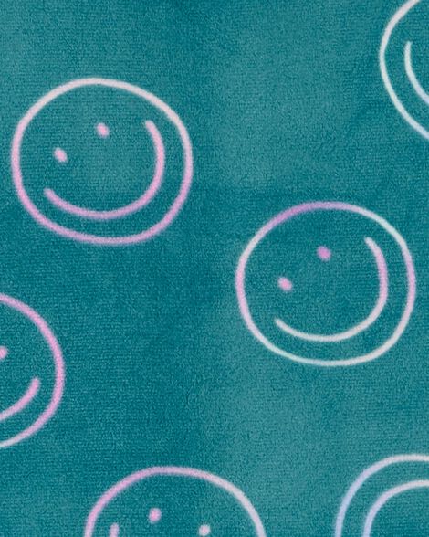 Product image 2 of Kid 2-Piece Smiley Face Fuzzy Velboa Footie Pajamas