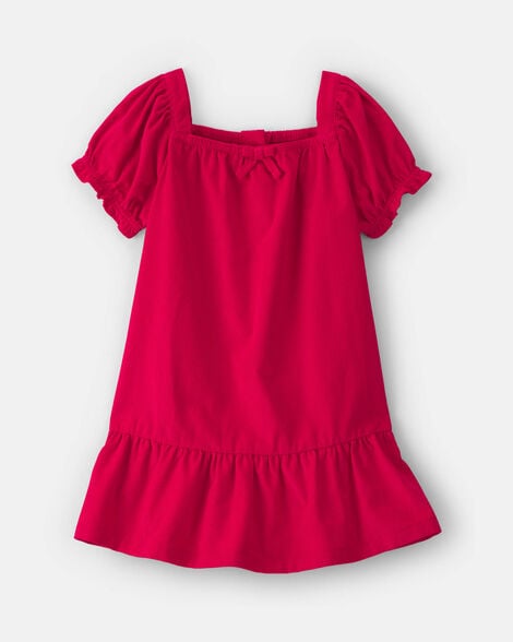 Toddler Girl Corduroy Short-Sleeve Dress - Red
