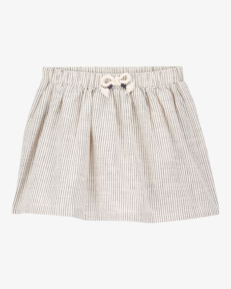 Product image 5 of Toddler 2-Piece Floral Short-Sleeve Top & Striped Skort Set - Tan/Black