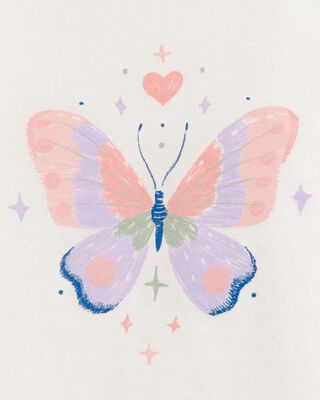 Product image 2 of Toddler Butterfly Short-Sleeve Graphic Tee - White