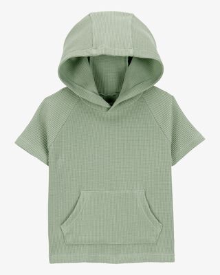 Product image 1 of Toddler Waffle Knit Hooded Pullover - Green