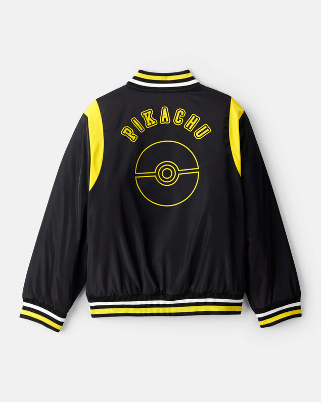 Product image 2 of Boys Pokémon Pikachu Long-Sleeve Bomber Fashion Jacket - Black/Yellow