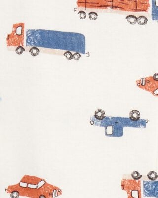 Product image 2 of Baby 1-Piece Car Print 100% Snug Fit Cotton Footie Pajamas - Ivory