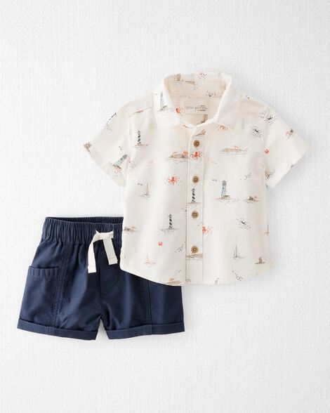 Baby Boy 2-Piece Set Made with Organic Cotton in Coastal Vacation Print