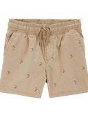 Khaki - Toddler Drawstring Canvas Shorts, Selected