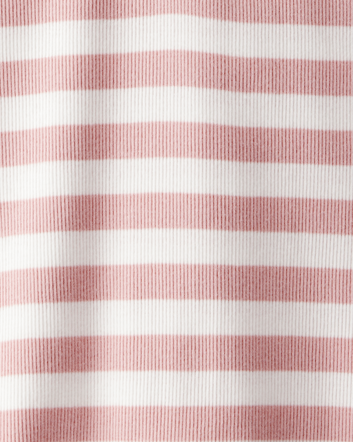 Kid Ribbed Henley Striped Short-Sleeve Shirt - Pink