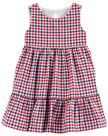 Toddler Plaid Tiered Dress 