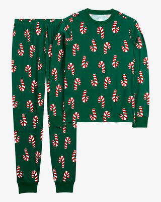 Product image 1 of Adult 2-Piece Candy Cane 100% Snug Fit Cotton Pajamas