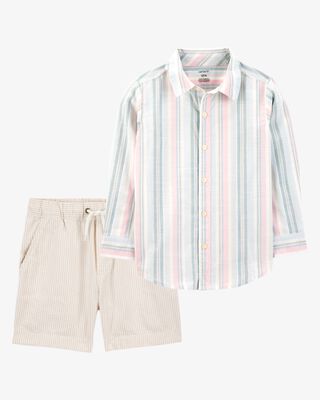 Product image 1 of Kid 2-Piece Button-Down & Shorts Outfit Set
