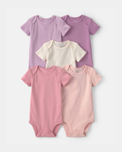 baby girl 5-pack multipack bodysuits - pink/purple