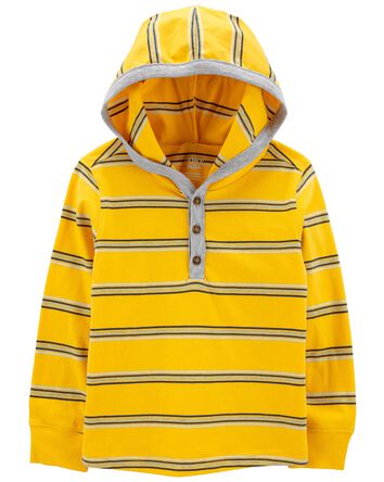 Toddler Striped Hooded Henley