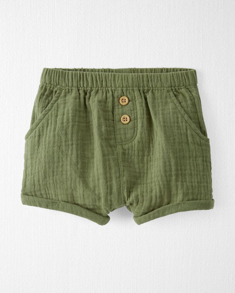 Summer Olive Organic Cotton Gauze Shorts