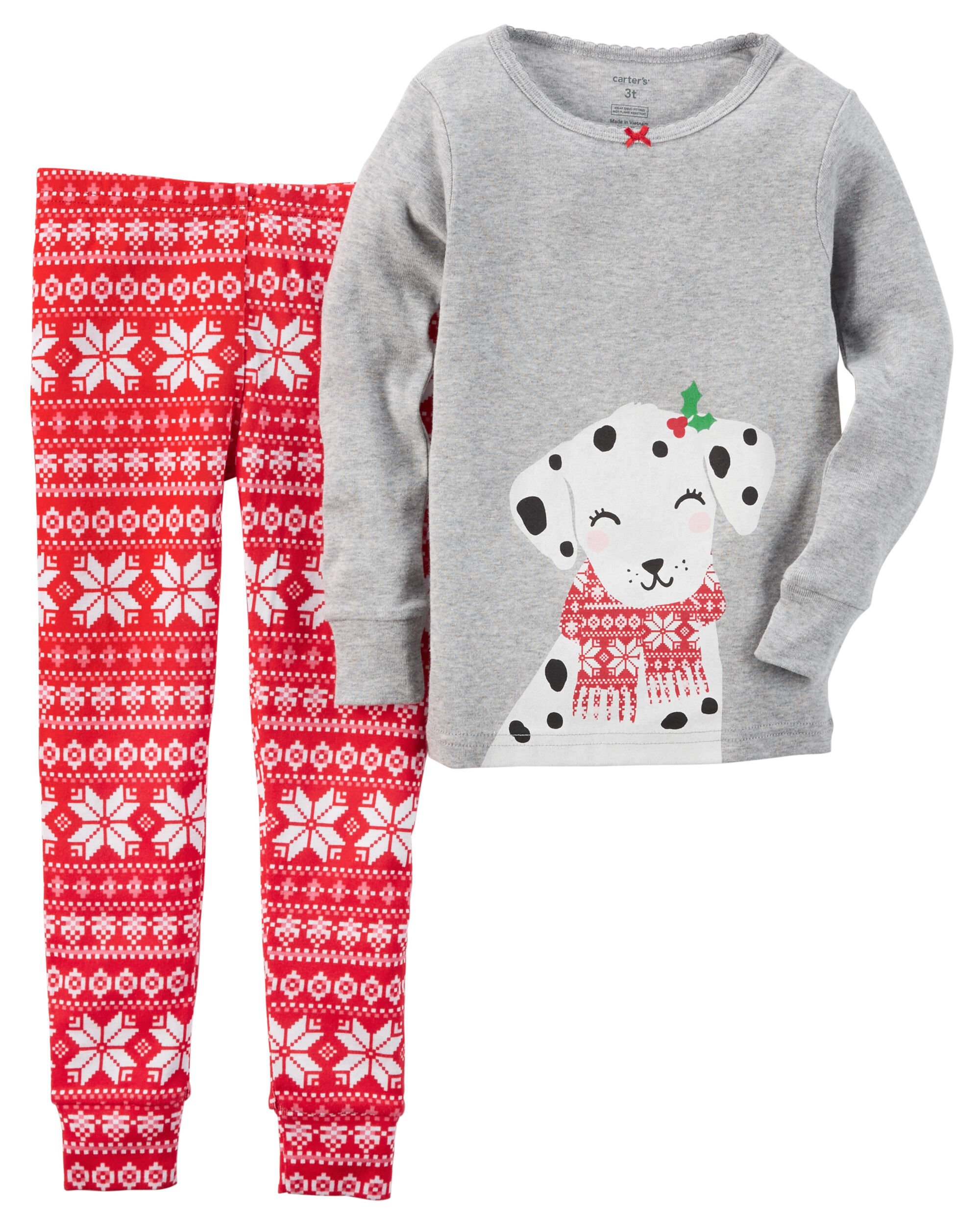 toddler girl 2 piece snug fit cotton christmas pjs carters com toddler girl christmas pajamas