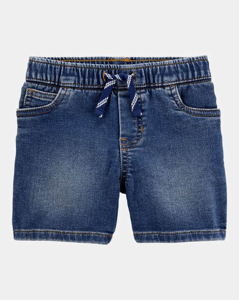 toddler pull-on denim shorts - navy