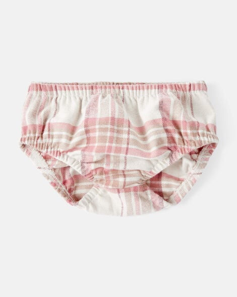Product image 5 of Baby Girl 2-Piece Plaid Cotton Long-Sleeve Dress Set - Pink/White