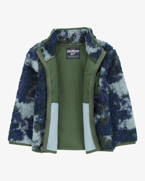  Product image 2 of Toddler Tie Dye Fleece Knit Jacket - Navy