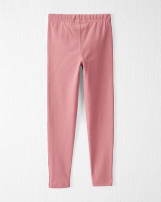 Product image 2 of Kid Organic Cotton Rib Drawstring Leggings in Dark Blush